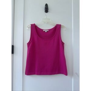 St. John Scoop Neck Sleeveless Knitted Tank Top Pink Women's Medium